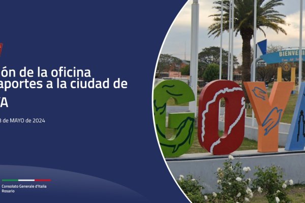 El Consulado General de Italia, con sede en Rosario, atenderá en la Oficina de Pasaportes en Goya el 3 de mayo