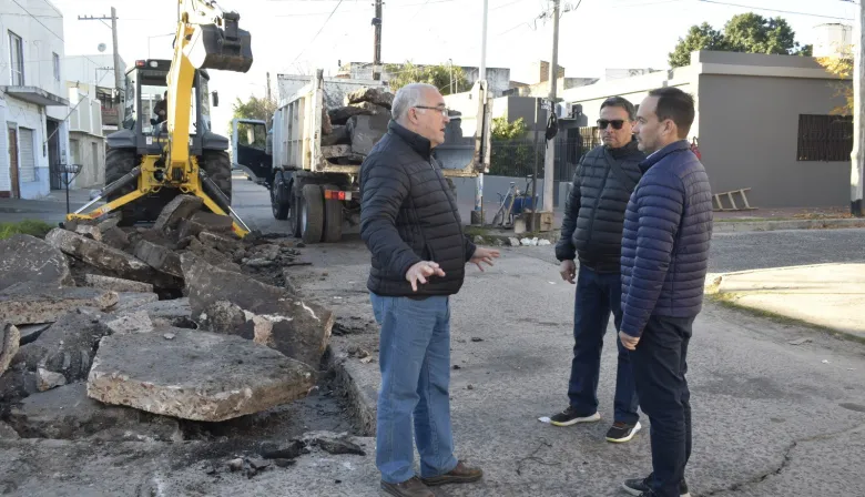 Goya puso en marcha un plan integral de bacheo de hormigón en calles céntricas y zonas puntuales