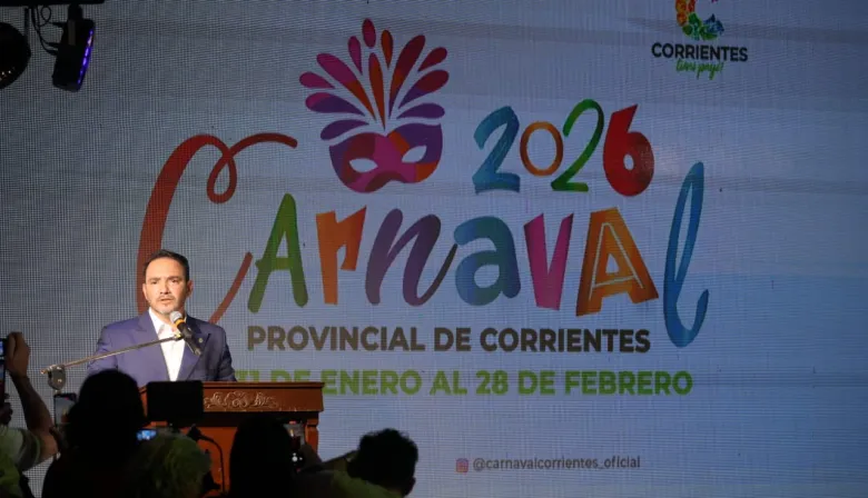 El Gobernador Juan Pablo Valdés encabezó el lanzamiento oficial del Carnaval de Corrientes 2026