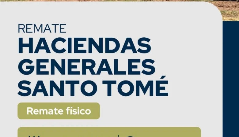 9 de Abril: Reggi y Compañia. Gran Remate de Haciendas Generales en Santo Tomé