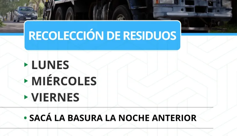 Nuevo cronograma de recolección de residuos en Esquina