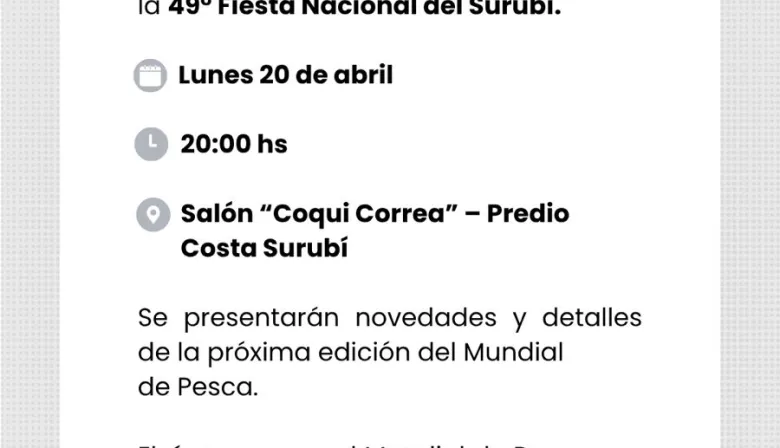 Presentación de la 49ª edición de la Fiesta Nacional del Surubí