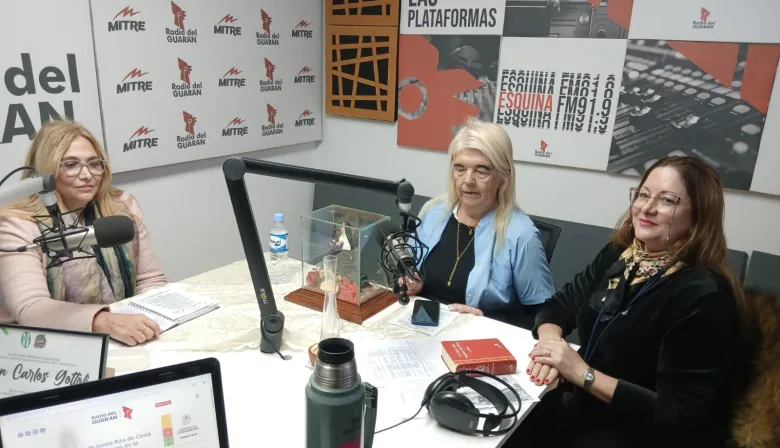 Radio del Guaran recibió la visita de Santa Rita Peregrina en sus estudios