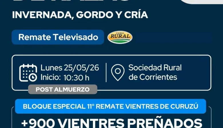 25 de mayo: Gran remate nacionales de razas de Reggi