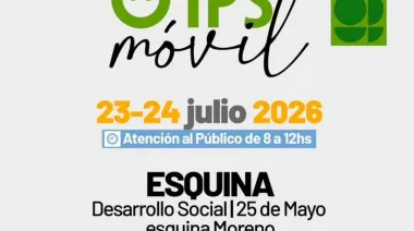 El IPS Móvil atenderá en Esquina los días 23 y 24 de julio