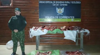 Secuestran 110 kilos de carne clandestina durante un operativo conjunto entre gendarmería y policía rural