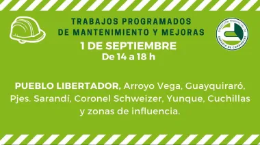 Esquina: trabajos programados de mantenimiento y mejoras en el servicio eléctrico