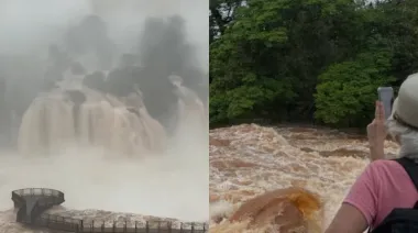 Cerraron parcialmente las Cataratas del Iguazú por la drástica crecida del rio