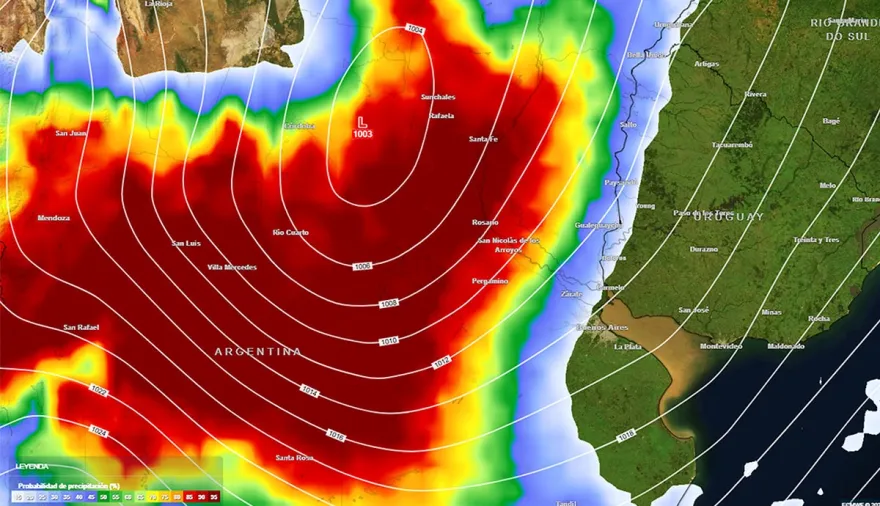 Alerta por tormenta de Santa Rosa: Lluvias intensas y baja de temperatura afectarán a varias provincias