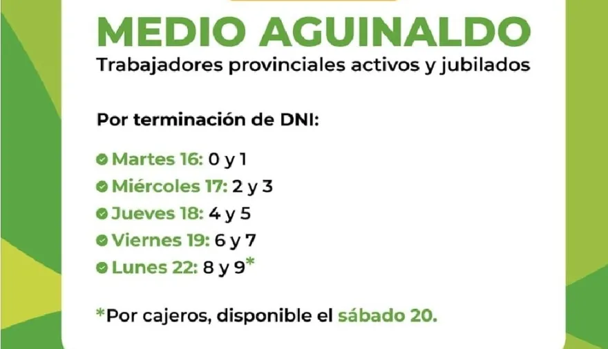 Aguinaldos: el Gobierno de Corrientes comunicó el cronograma de pagos para trabajadores provinciales activos y pasivos