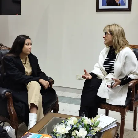 Práxedes López recibió a Daniela Barrios, una de las 50 mejores estudiantes del mundo