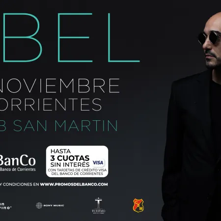 Abel Pintos en Corrientes: entradas en 3 cuotas sin interés con tarjetas VISA del Banco de Corrientes
