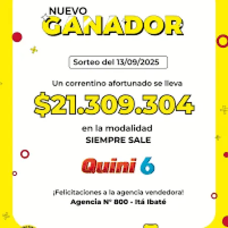 ¡Un correntino ganó más de 21 millones de pesos en el Quini 6!