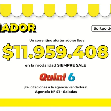 Otro premio del Quini 6: hay nuevo millonario en Saladas
