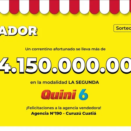 Un correntino de Curuzú Cuatiá ganó más de 4.150 millones de pesos en el Quini 6