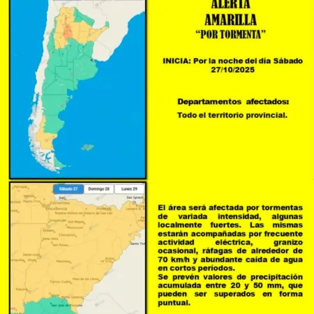El COE anuncia “Alerta amarilla” para todo el territorio provincial