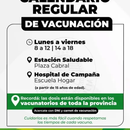 Salud Pública recomienda completar el calendario de vacunación