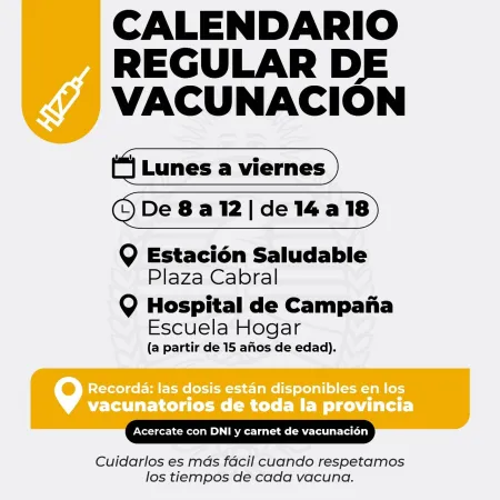 Salud Pública recomienda completar el calendario de vacunación