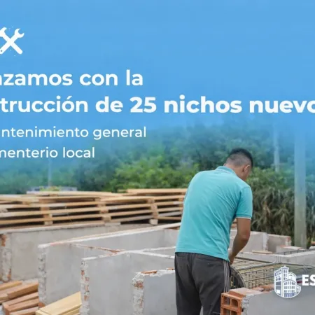 Avanza la construcción de nuevos nichos y mejoras en el cementerio de Esquina