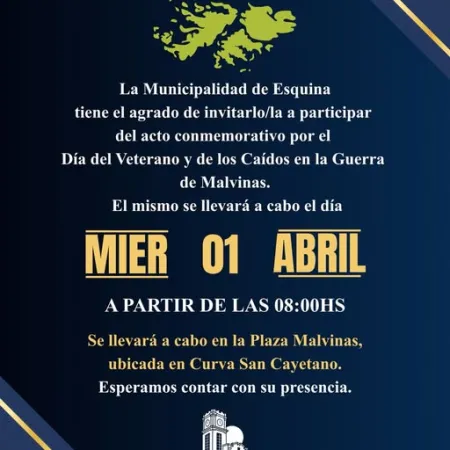 Esquina: Acto Conmemorativo – Día del Veterano y de los Caídos en la Guerra de Malvinas
