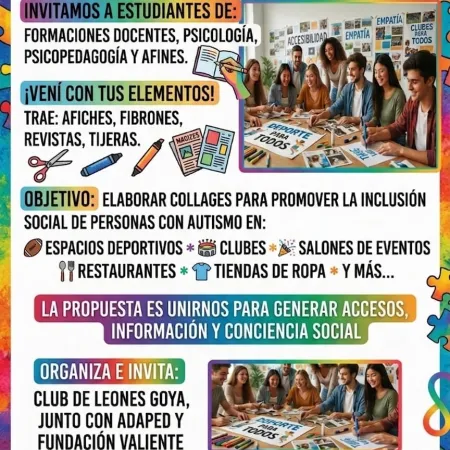 Goya: Invitan a taller práctico sobre autismo para promover la inclusión social