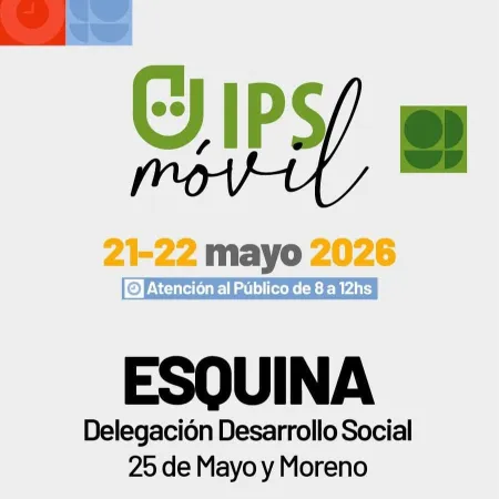 El IPS Móvil brindará atención en Esquina este 21 y 22 de mayo