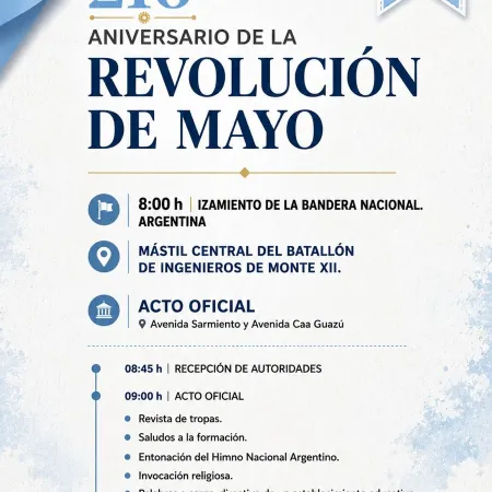 Goya; 216° Aniversario de la Revolución de Mayo