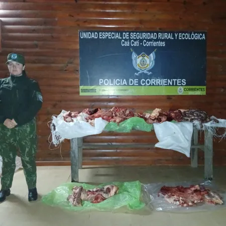 Secuestran 110 kilos de carne clandestina durante un operativo conjunto entre gendarmería y policía rural