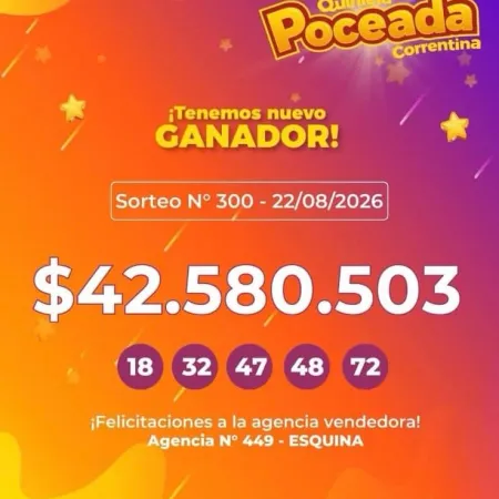 Esquina tiene un nuevo millonario: ganó más de $42 millones en la Poceada