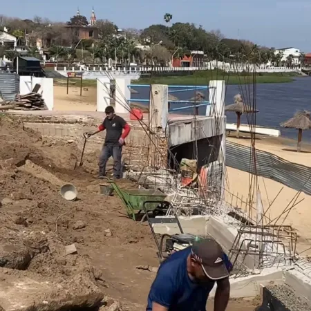 Avanzan las obras de reparación en la Costanera de Esquina